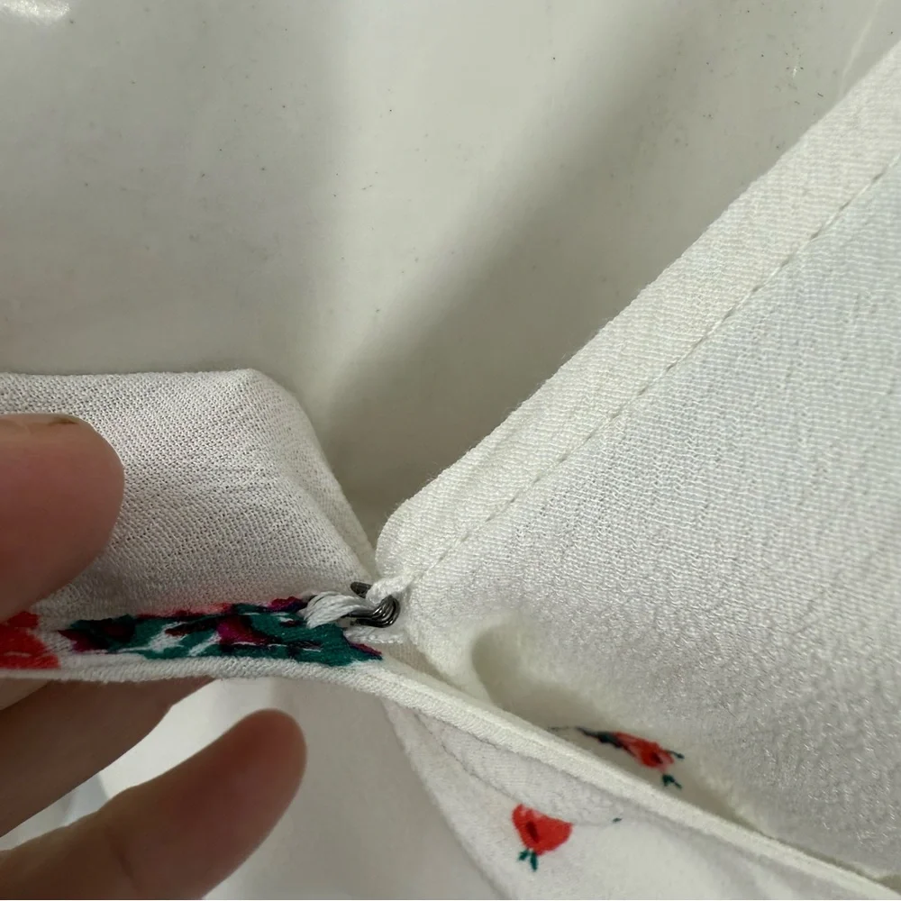 GAP Floral ruffle Wrap Mini Dress - White and Red L - Picture 6 of 15